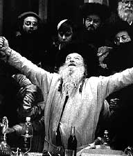 Lolover Rebbe at Tisch on Purim by Yaacov Kaszemacher of Safed, Israel